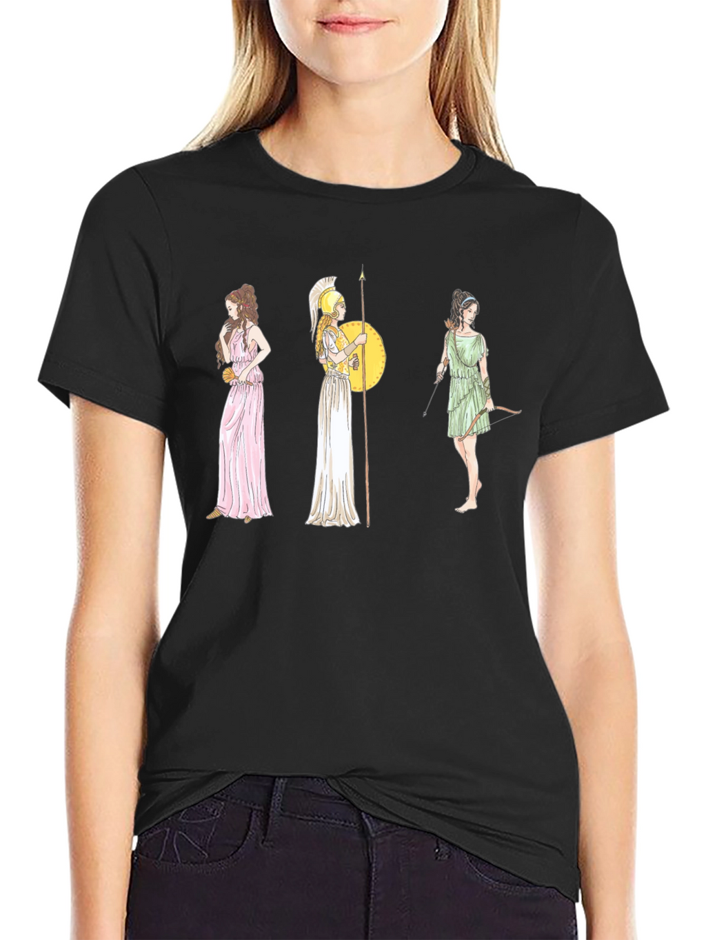 Greek Goddess T-Shirt - Black Graphic Tee