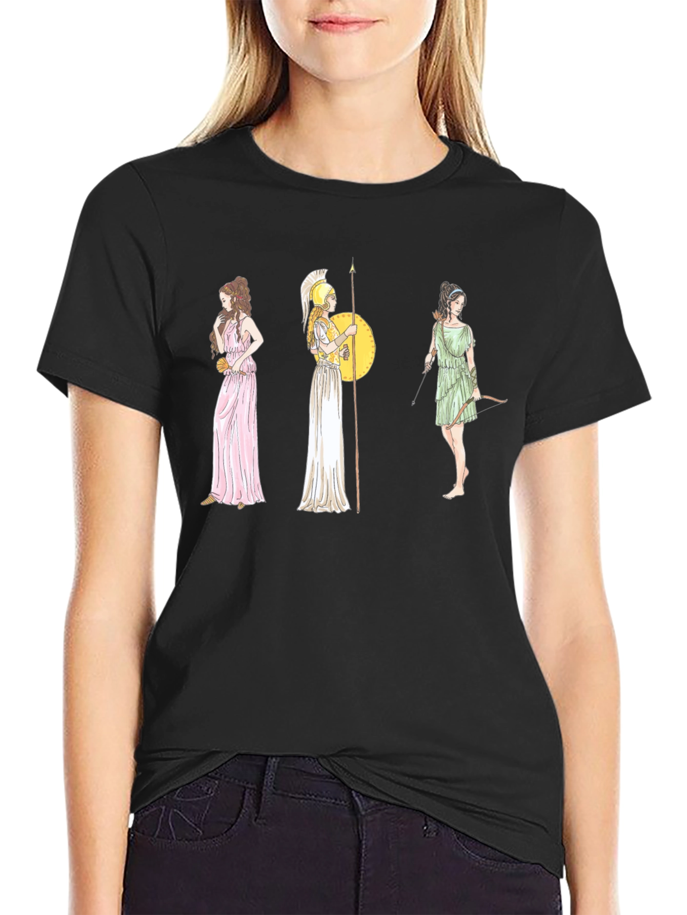 Greek Goddess T-Shirt - Black Graphic Tee