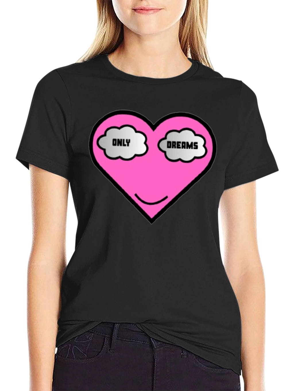 Only Dreams Heart T-Shirt - Black