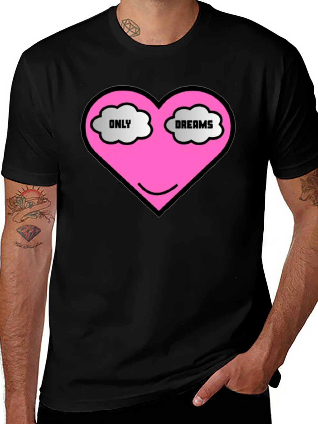 Only Dreams Heart T-Shirt - Black