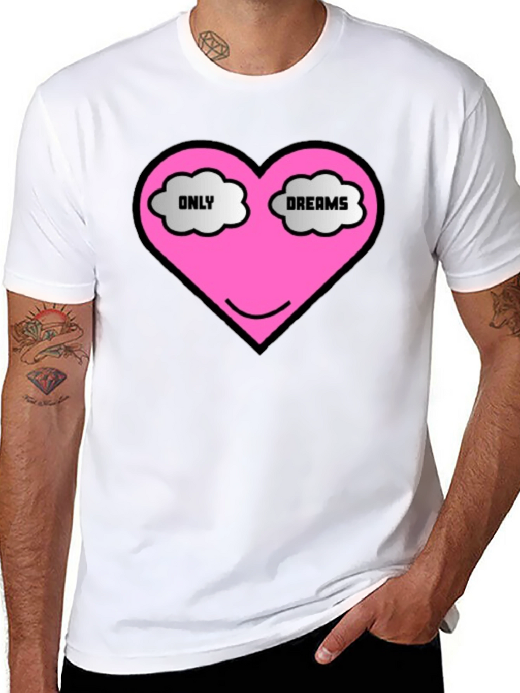 Only Dreams Heart T-Shirt - Black