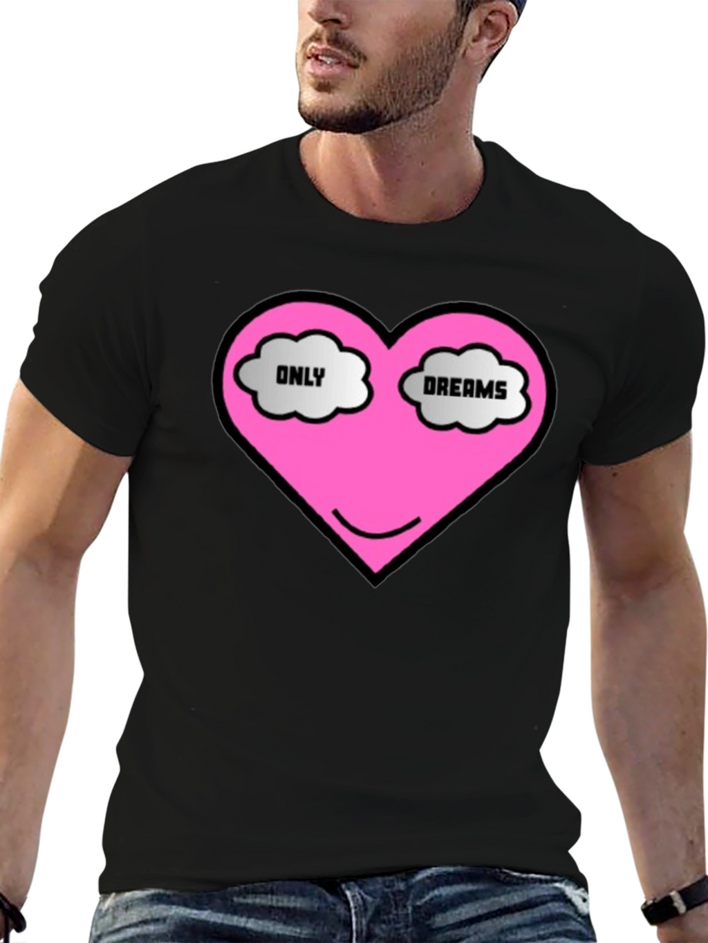 Only Dreams Heart T-Shirt - Black
