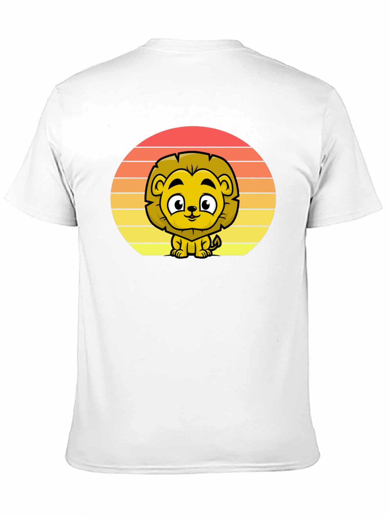 Cute Lion Sunset Graphic Tee - Black T-Shirt