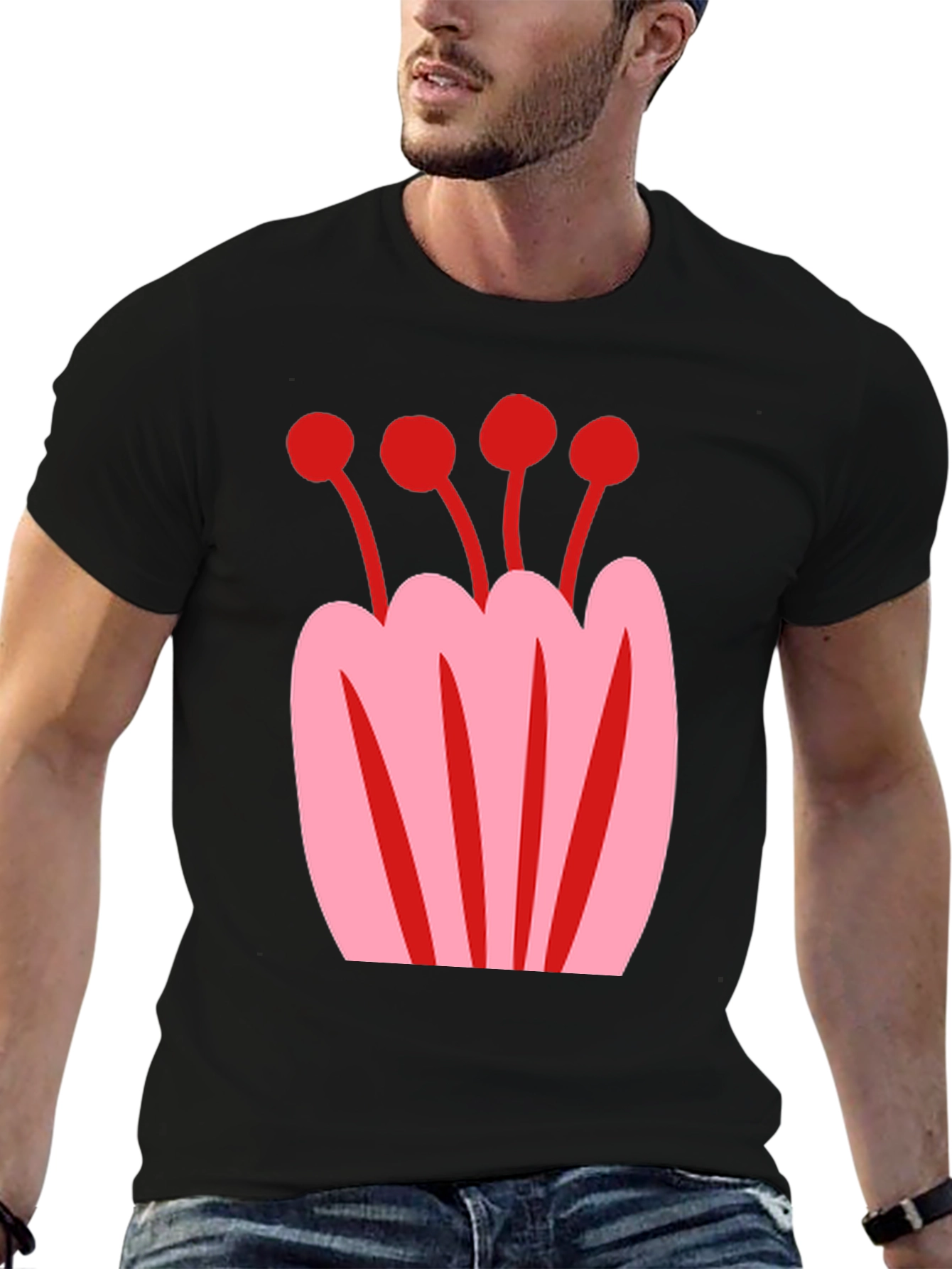 Modern Floral Graphic Print T-Shirt
