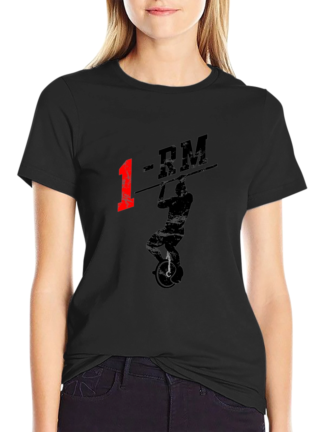 1-RM Unicyclist T-Shirt - Black Graphic Tee