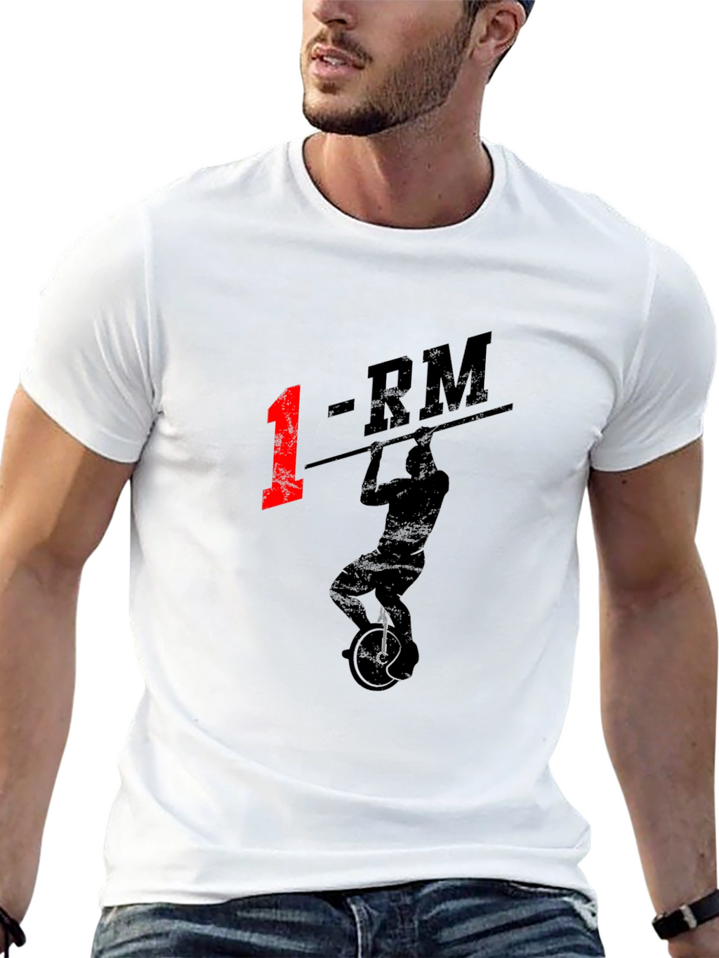 1-RM Unicyclist T-Shirt - Black Graphic Tee