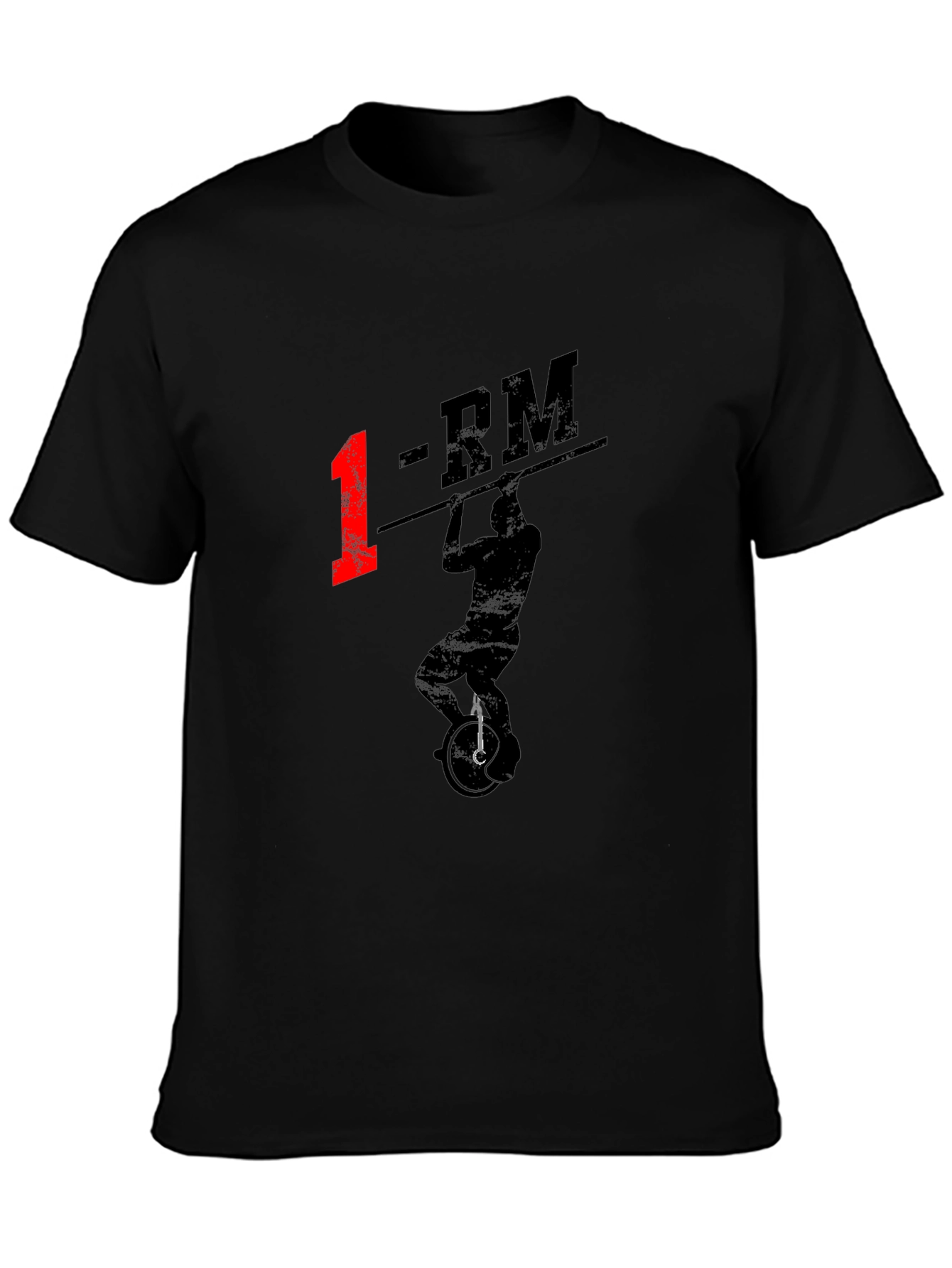 1-RM Unicyclist T-Shirt - Black Graphic Tee