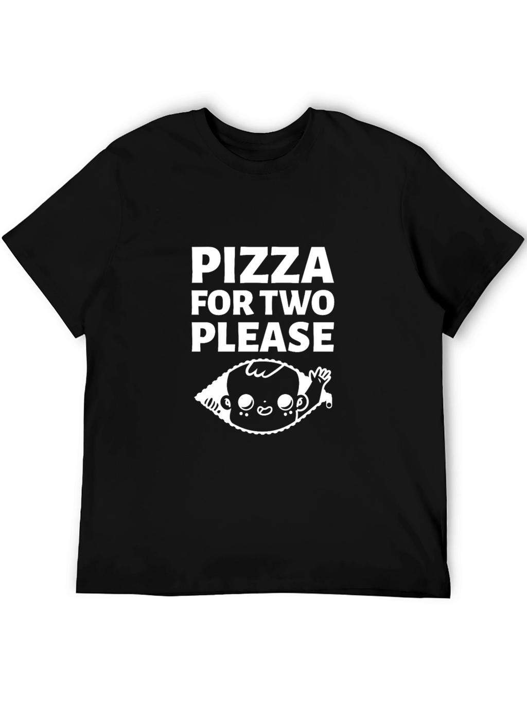 Pizza For Two Please Black Graphic Tee