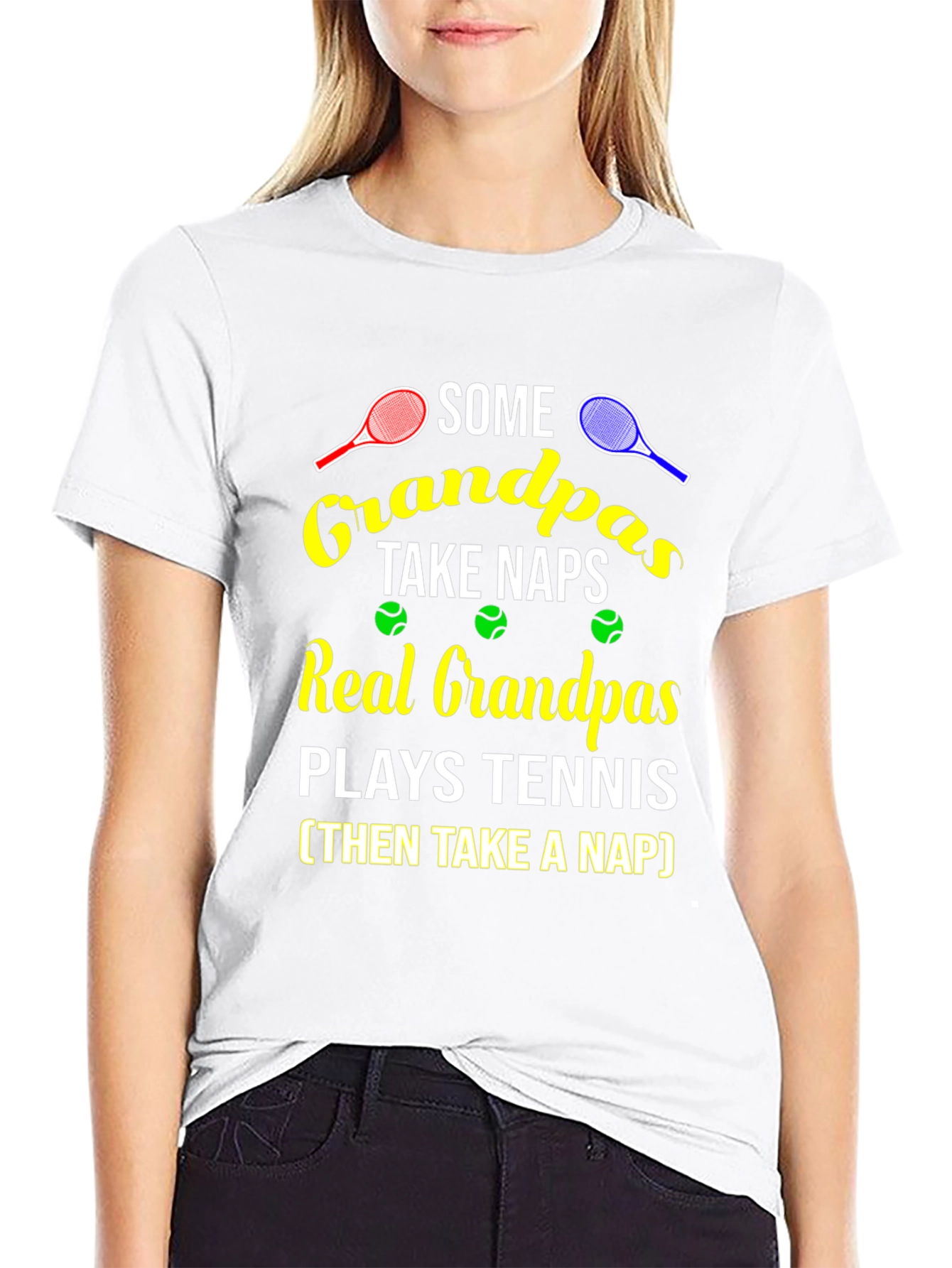 Grandpa Tennis T-Shirt - Some Grandpas Take Naps