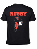 Rugby Devil Graphic T-Shirt - Black Cotton Tee