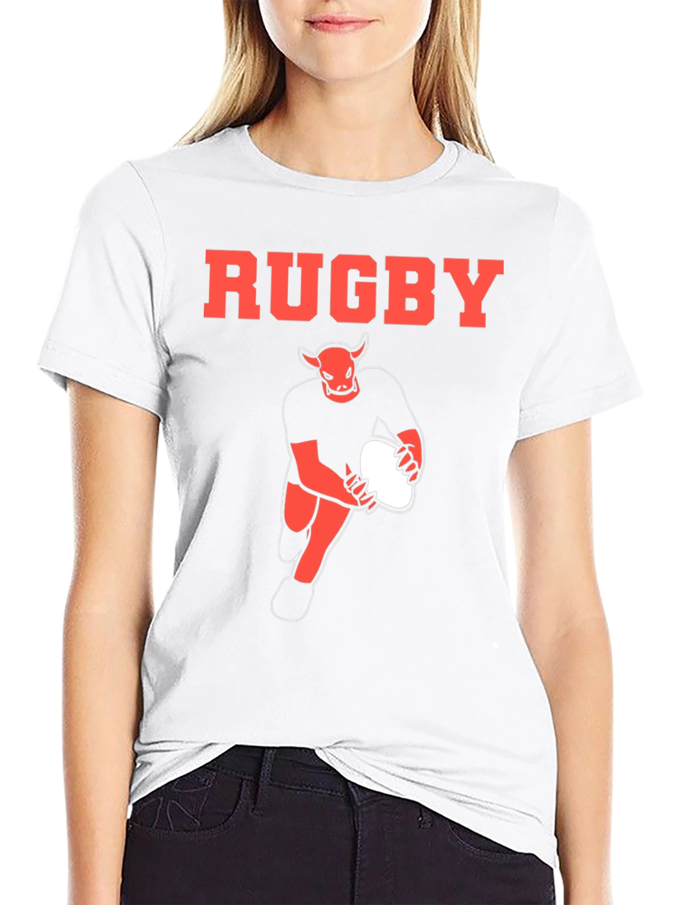 Rugby Devil Graphic T-Shirt - Black Cotton Tee