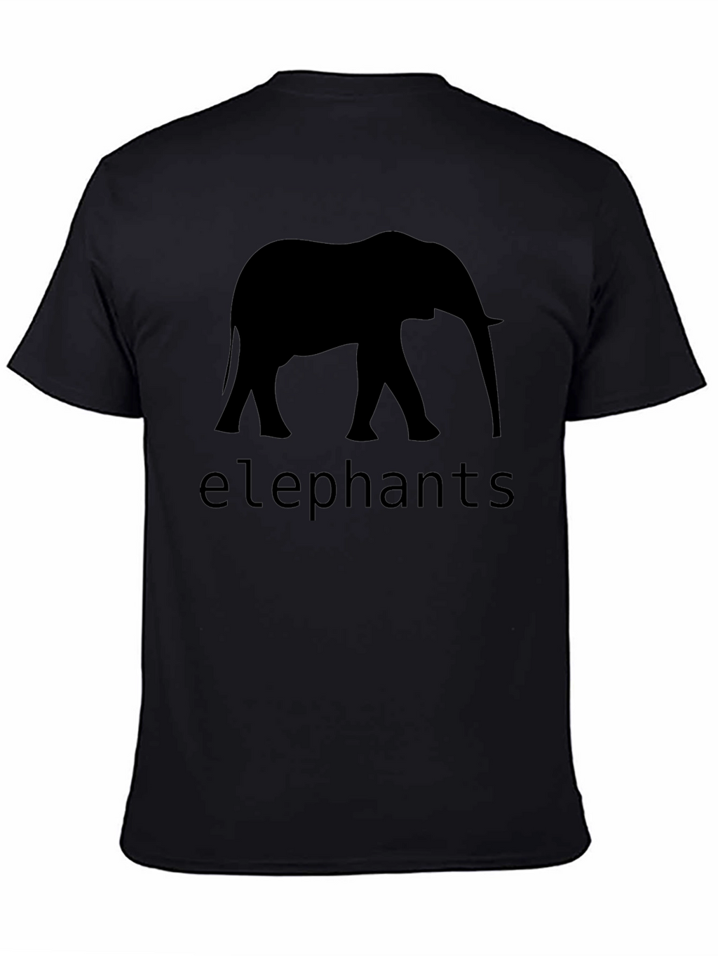Elephant Silhouette Graphic T-Shirt - Black