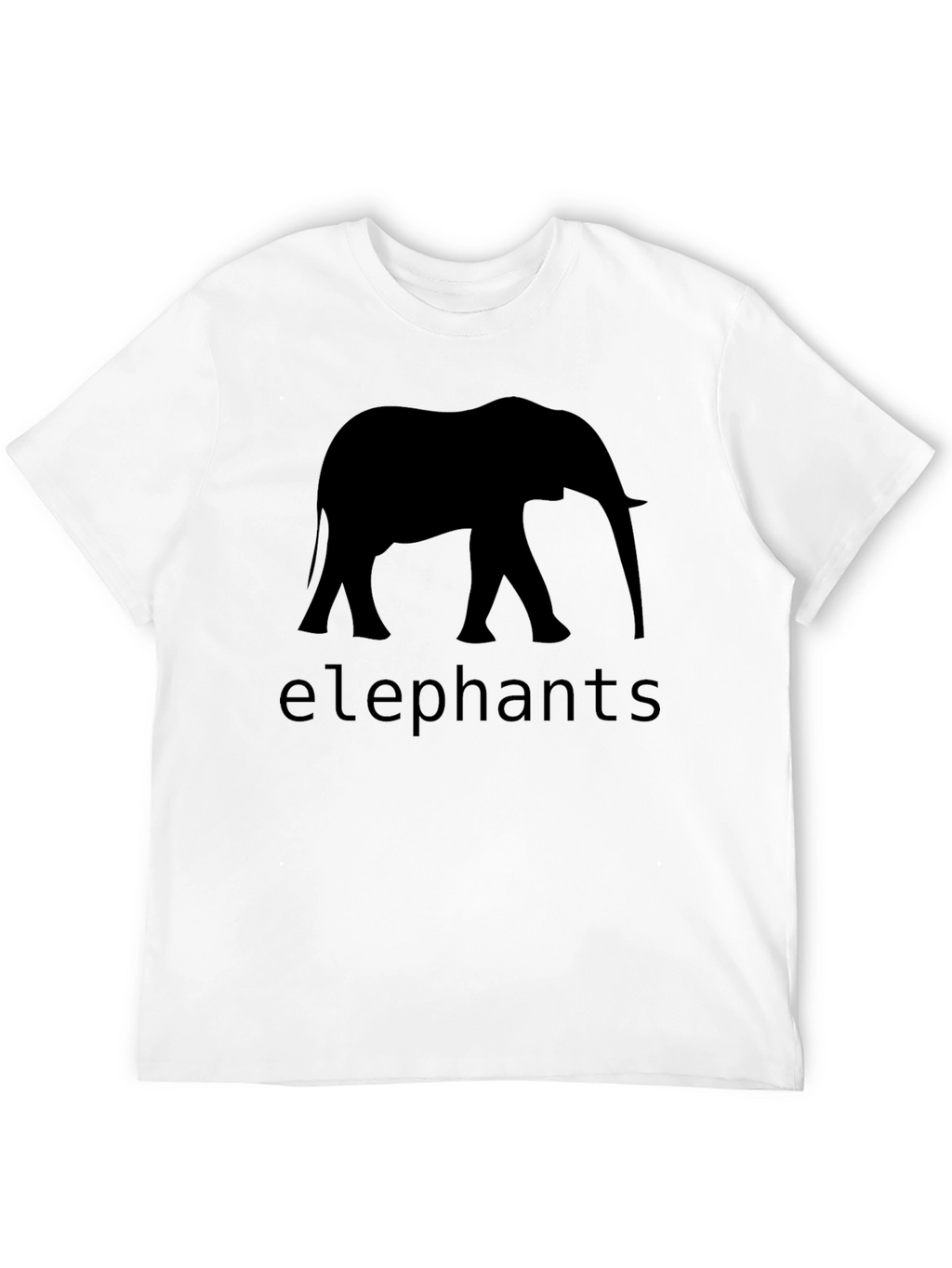 Elephant Silhouette Graphic T-Shirt - Black