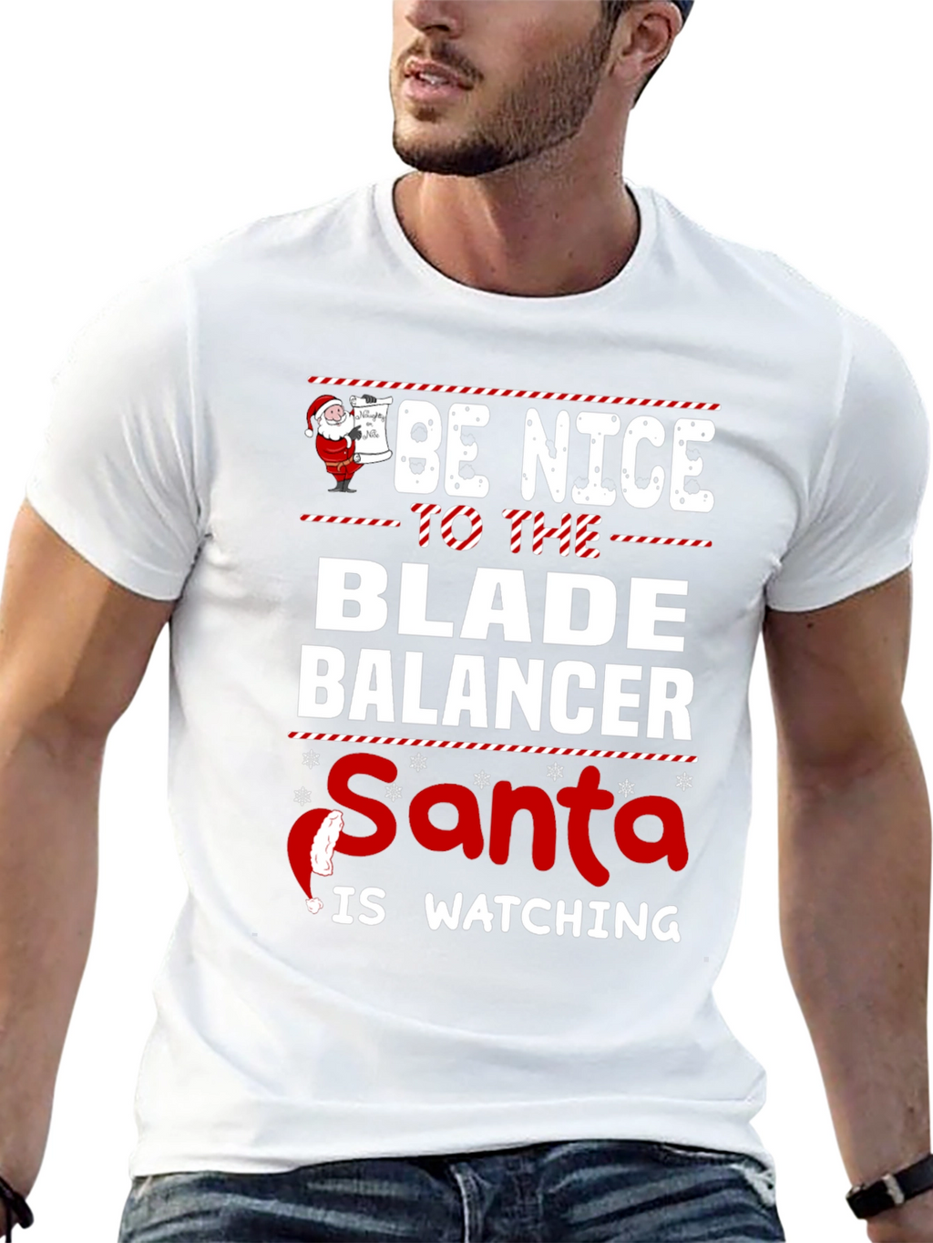 Be Nice to The Blade Balancer Santa T-Shirt