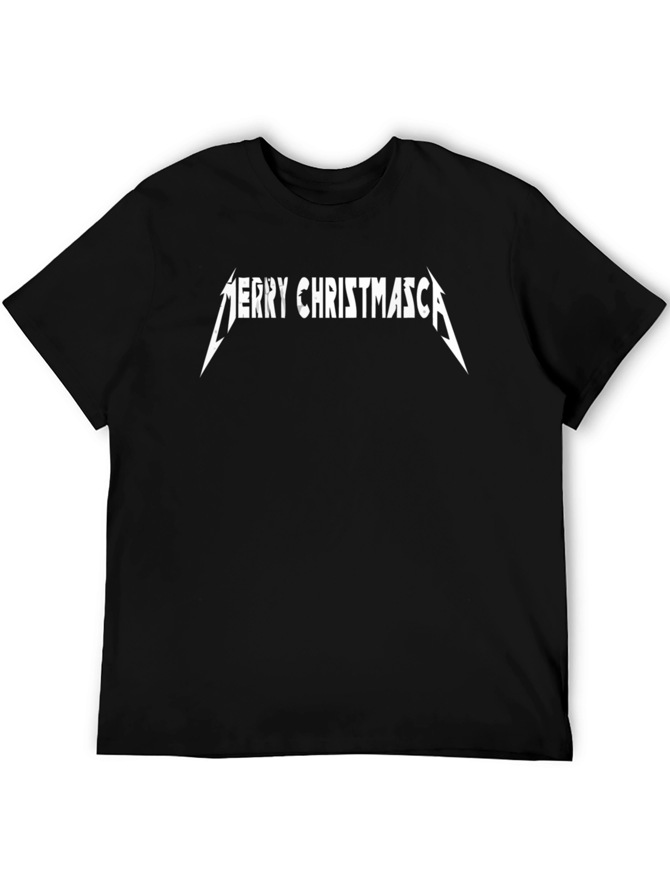 Merry Christmasta Black T-Shirt - Metal Holiday Tee