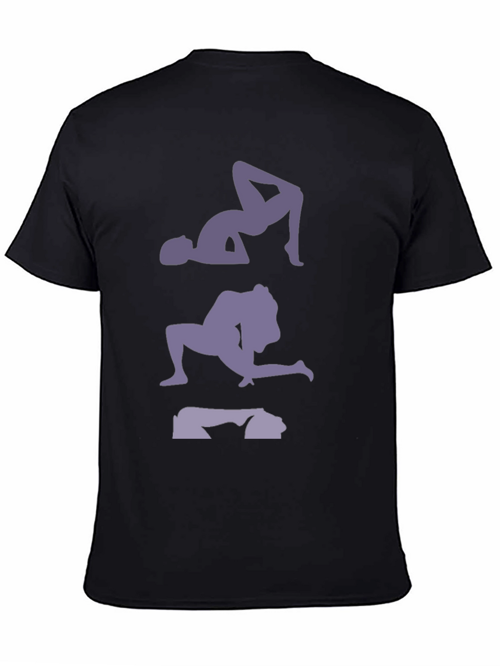 Mens Graphic T-Shirt with Yoga Pose Print - Black
