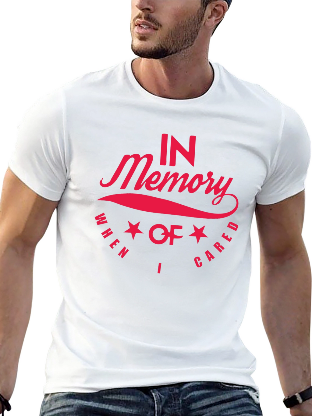 In Memory T-Shirt - Red Graphic Print