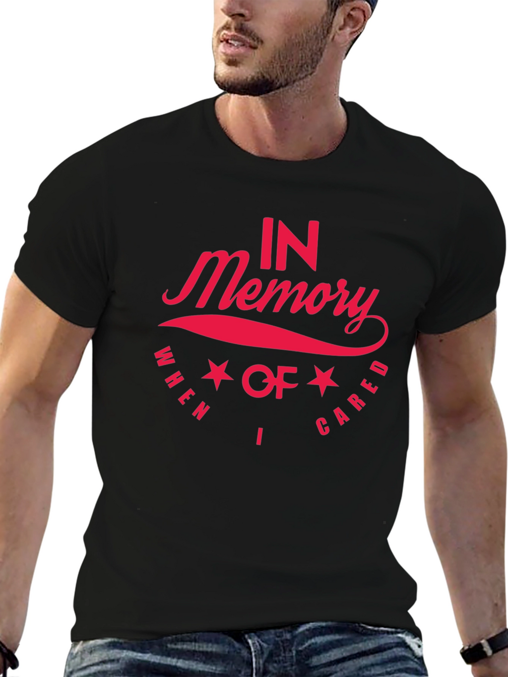 In Memory T-Shirt - Red Graphic Print