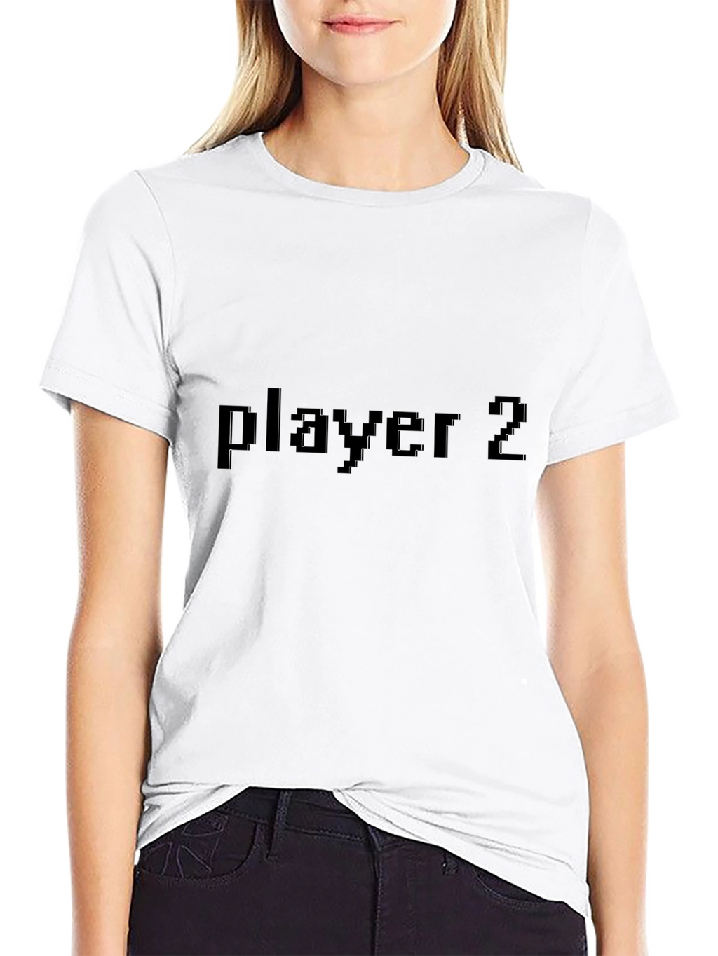 Player 2 Pixel Graphic Black T-Shirt