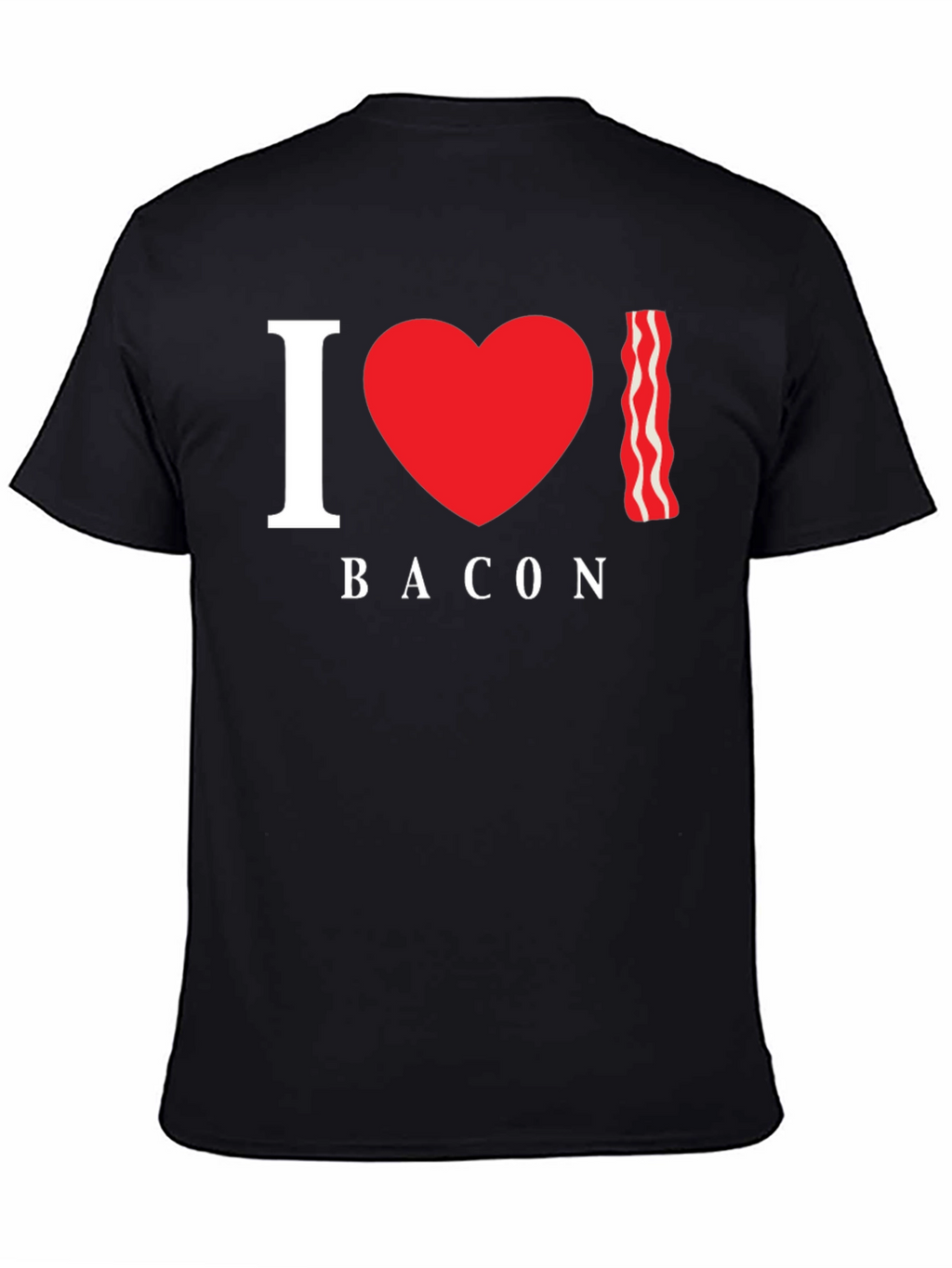 I Heart Bacon Black T-Shirt