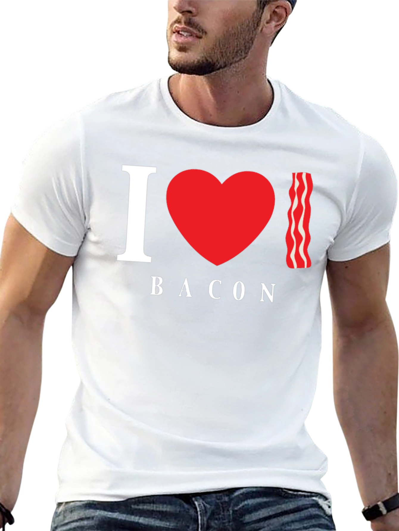 I Heart Bacon Black T-Shirt
