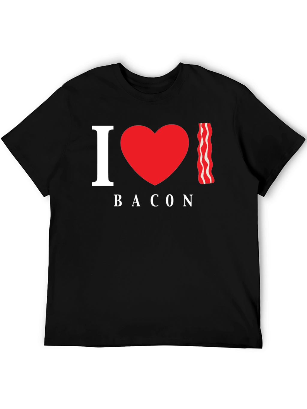 I Heart Bacon Black T-Shirt