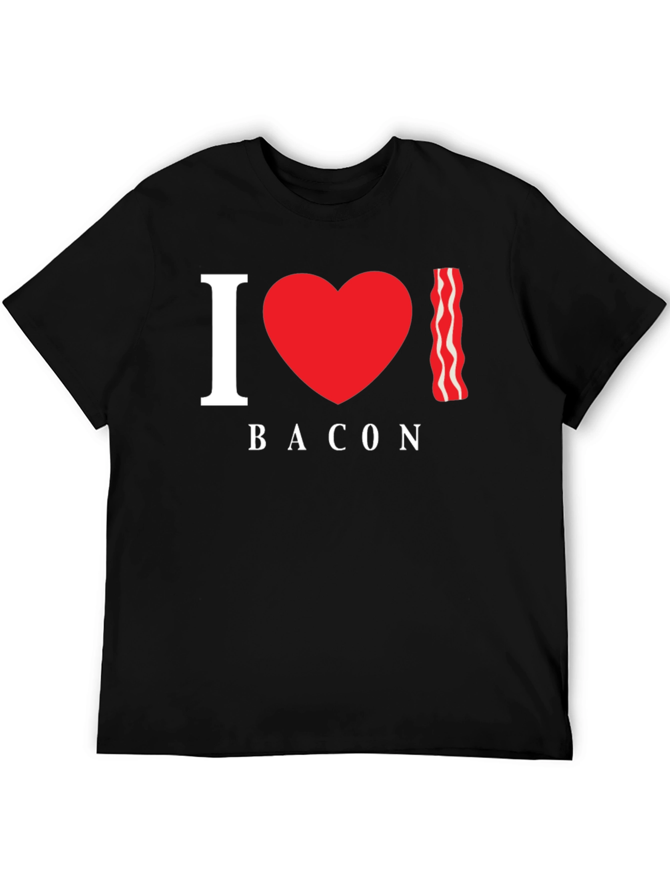 I Heart Bacon Black T-Shirt