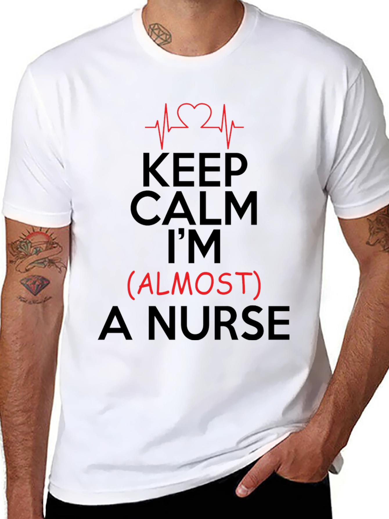 Keep Calm Almost Nurse T-Shirt Funny Future RN Gift