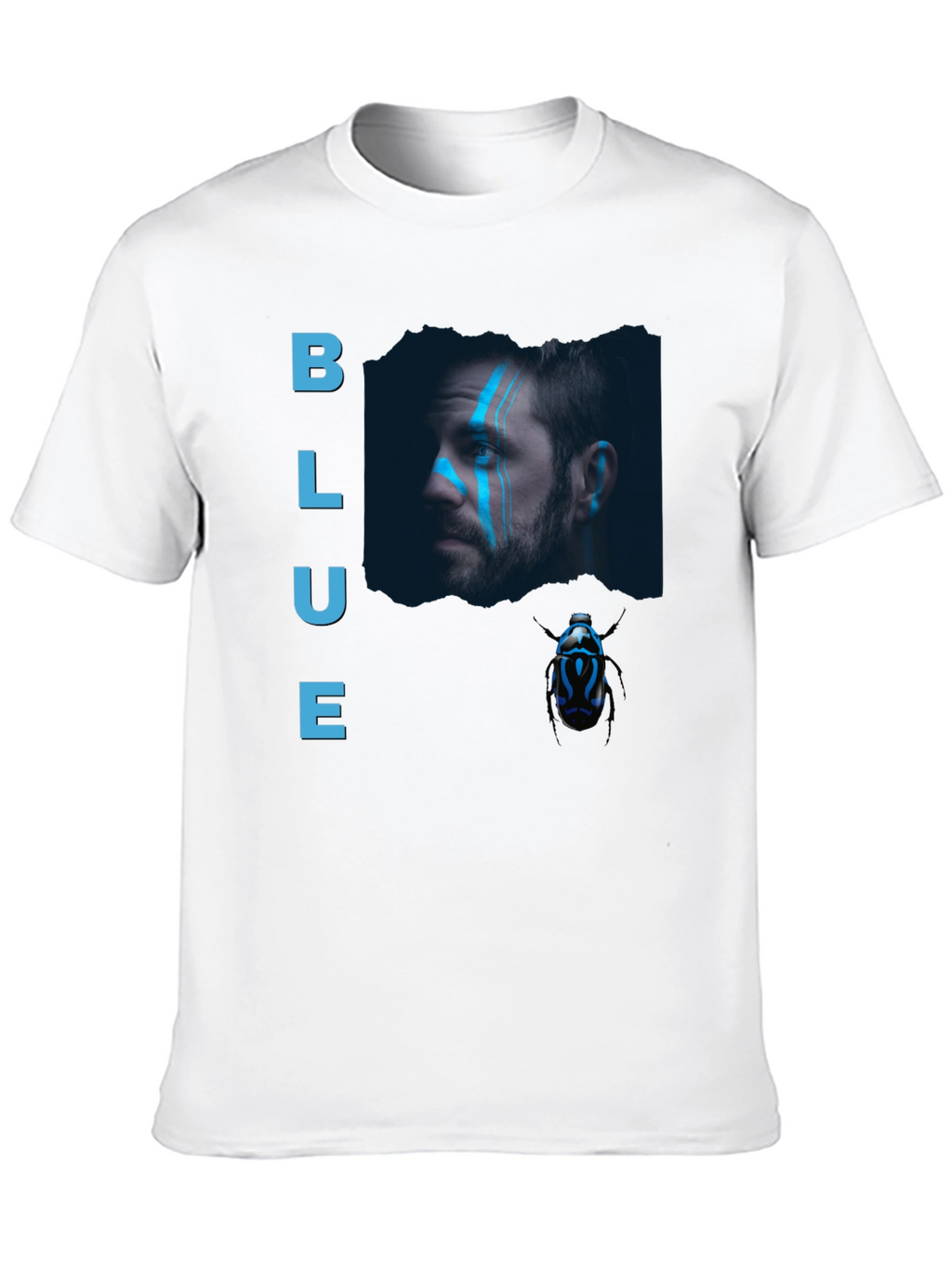 Blue Portrait Graphic Tee - Mens Black T-Shirt