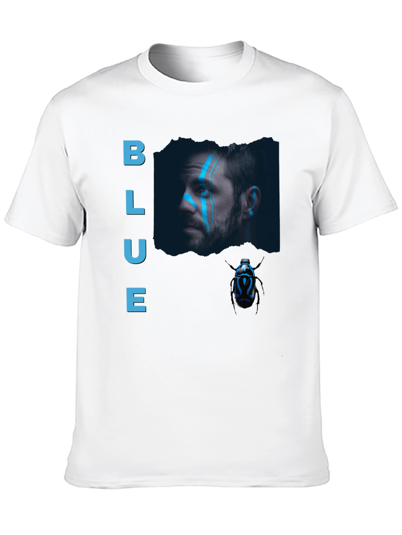 Blue Portrait Graphic Tee - Mens Black T-Shirt