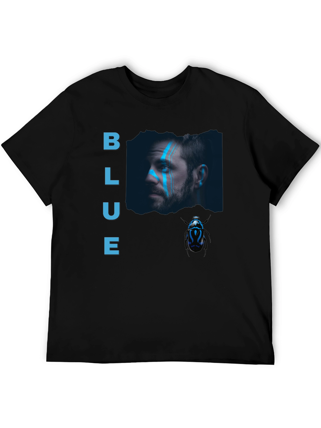 Blue Portrait Graphic Tee - Mens Black T-Shirt