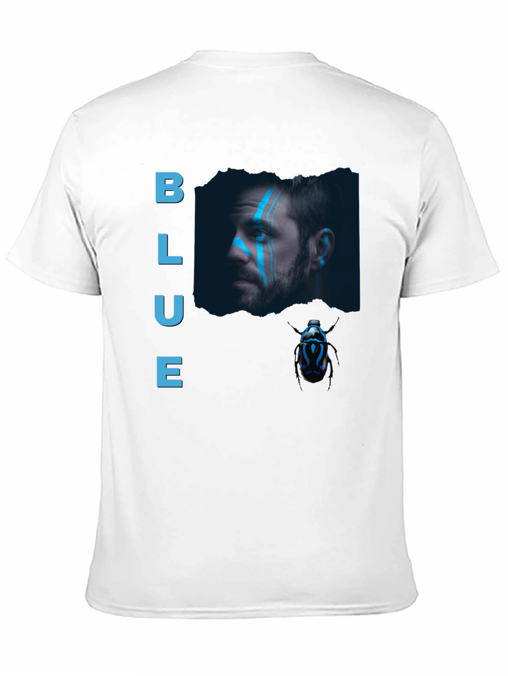 Blue Portrait Graphic Tee - Mens Black T-Shirt