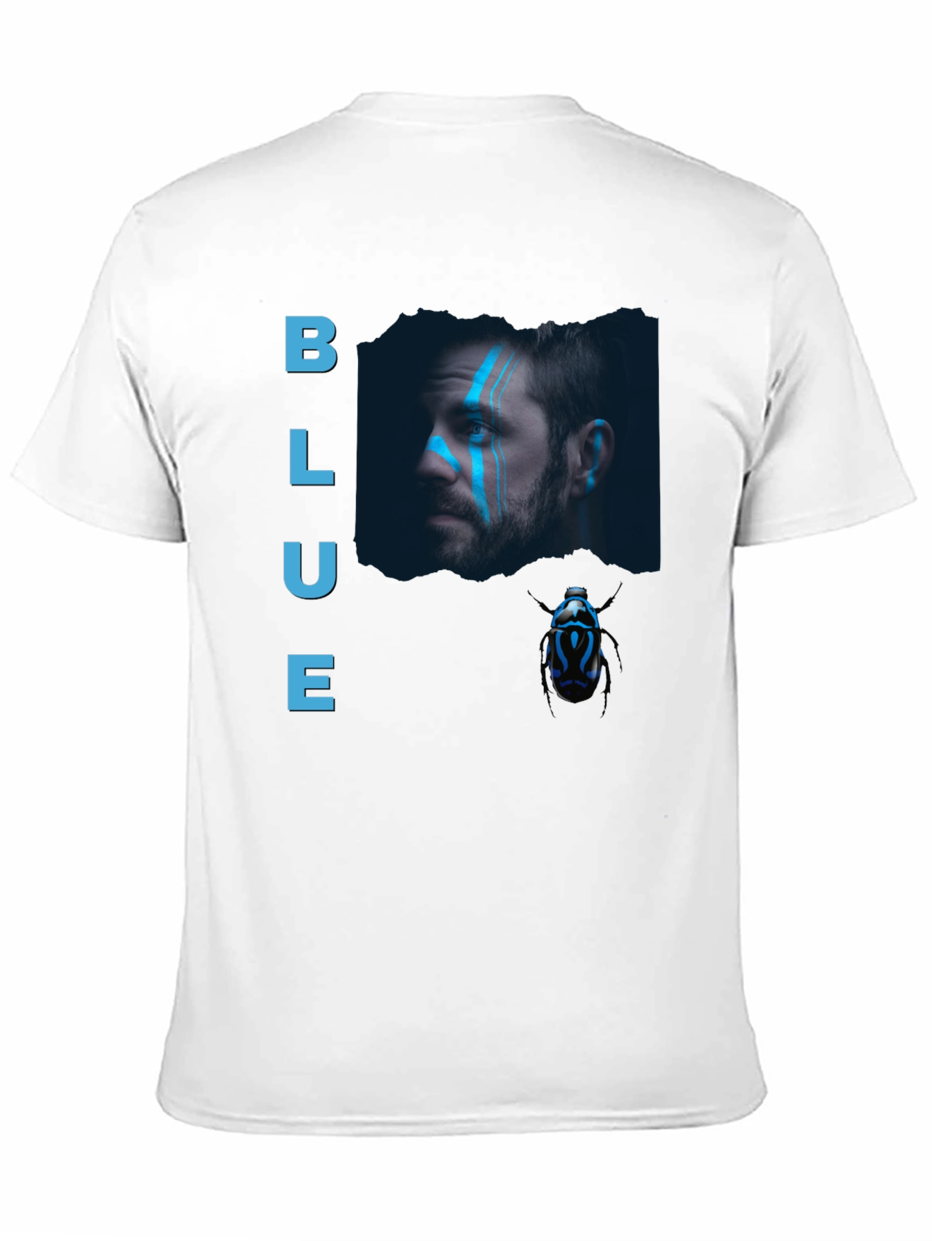 Blue Portrait Graphic Tee - Mens Black T-Shirt