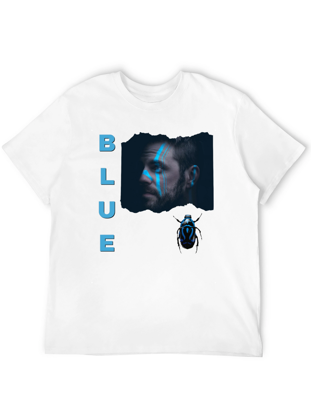 Blue Portrait Graphic Tee - Mens Black T-Shirt