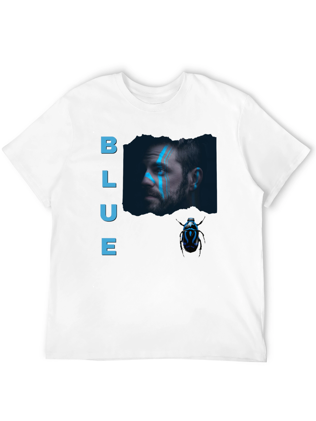 Blue Portrait Graphic Tee - Mens Black T-Shirt