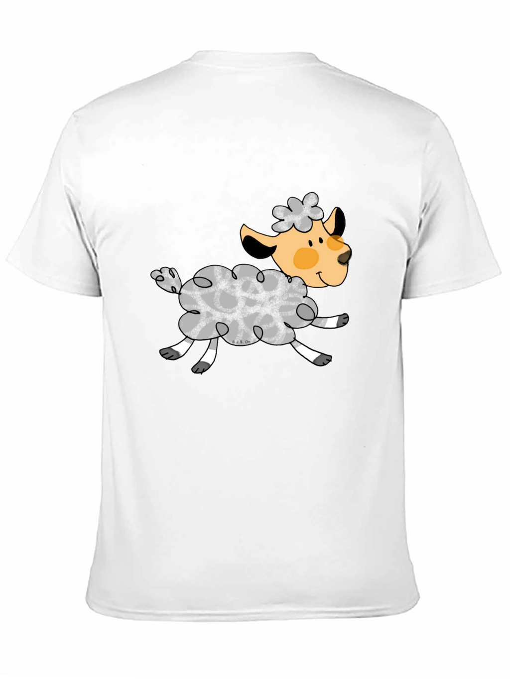 Black T-Shirt with Cute Sheep Graphic