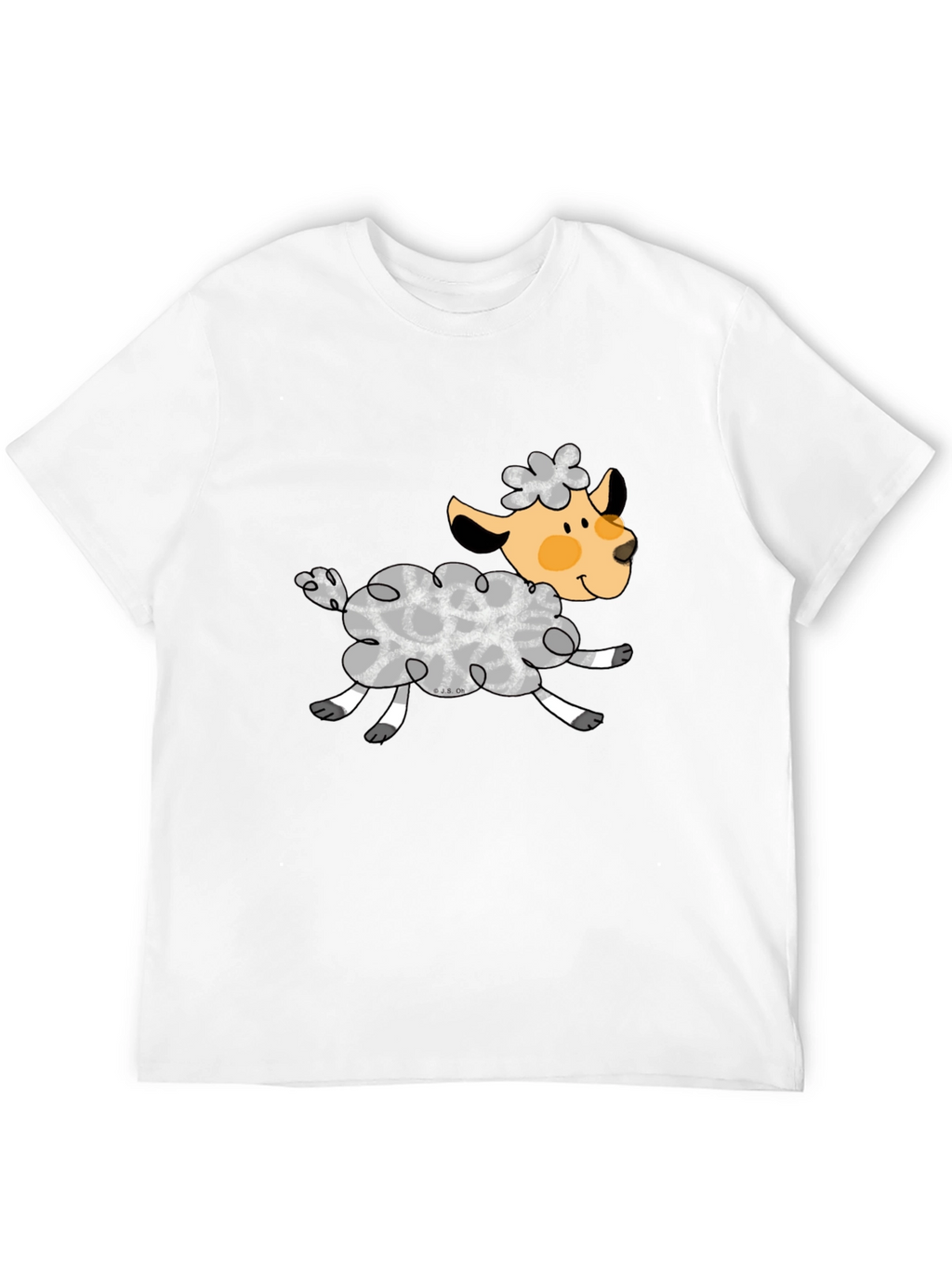 Black T-Shirt with Cute Sheep Graphic