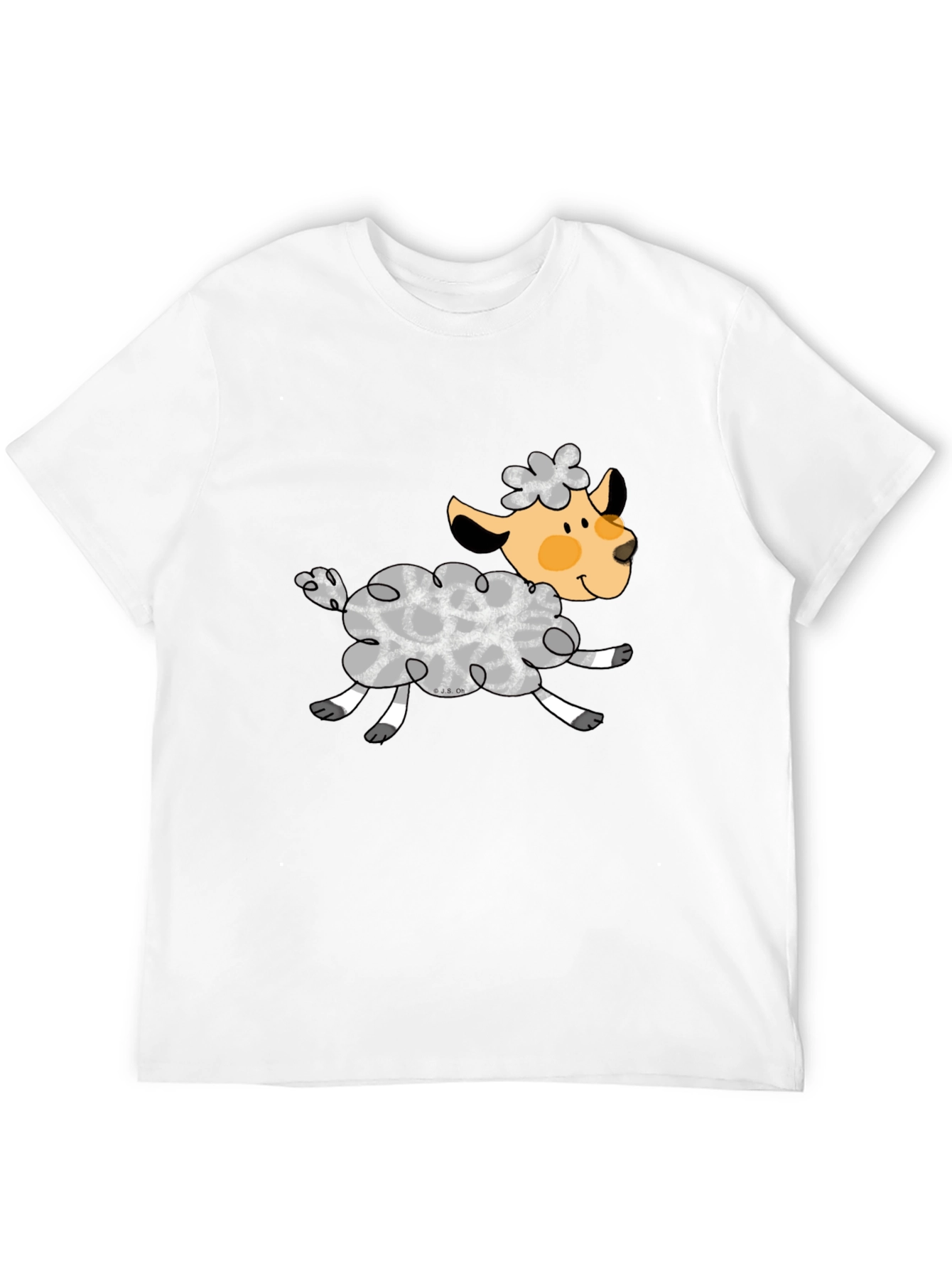 Black T-Shirt with Cute Sheep Graphic