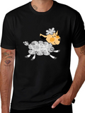 Black T-Shirt with Cute Sheep Graphic