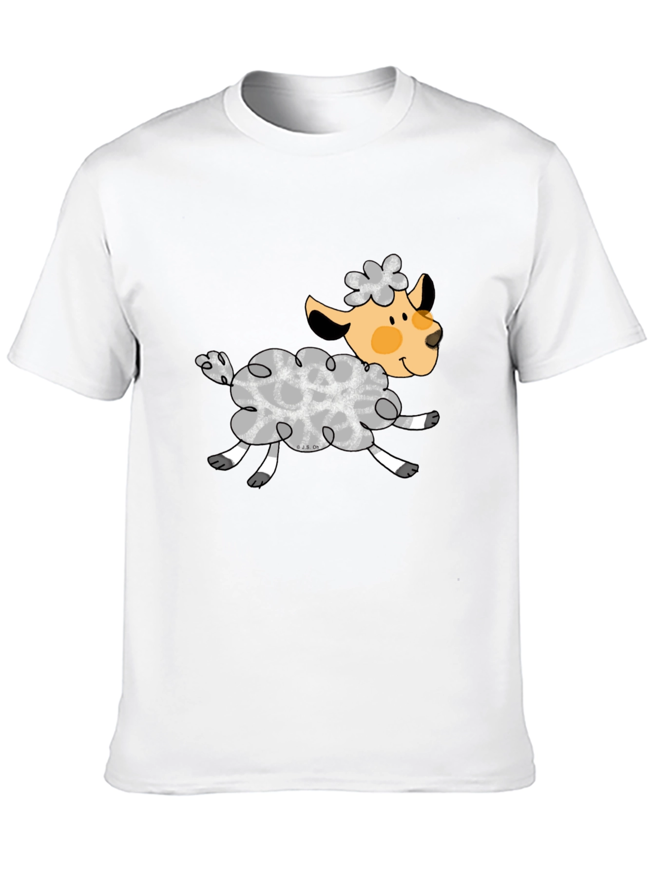 Black T-Shirt with Cute Sheep Graphic