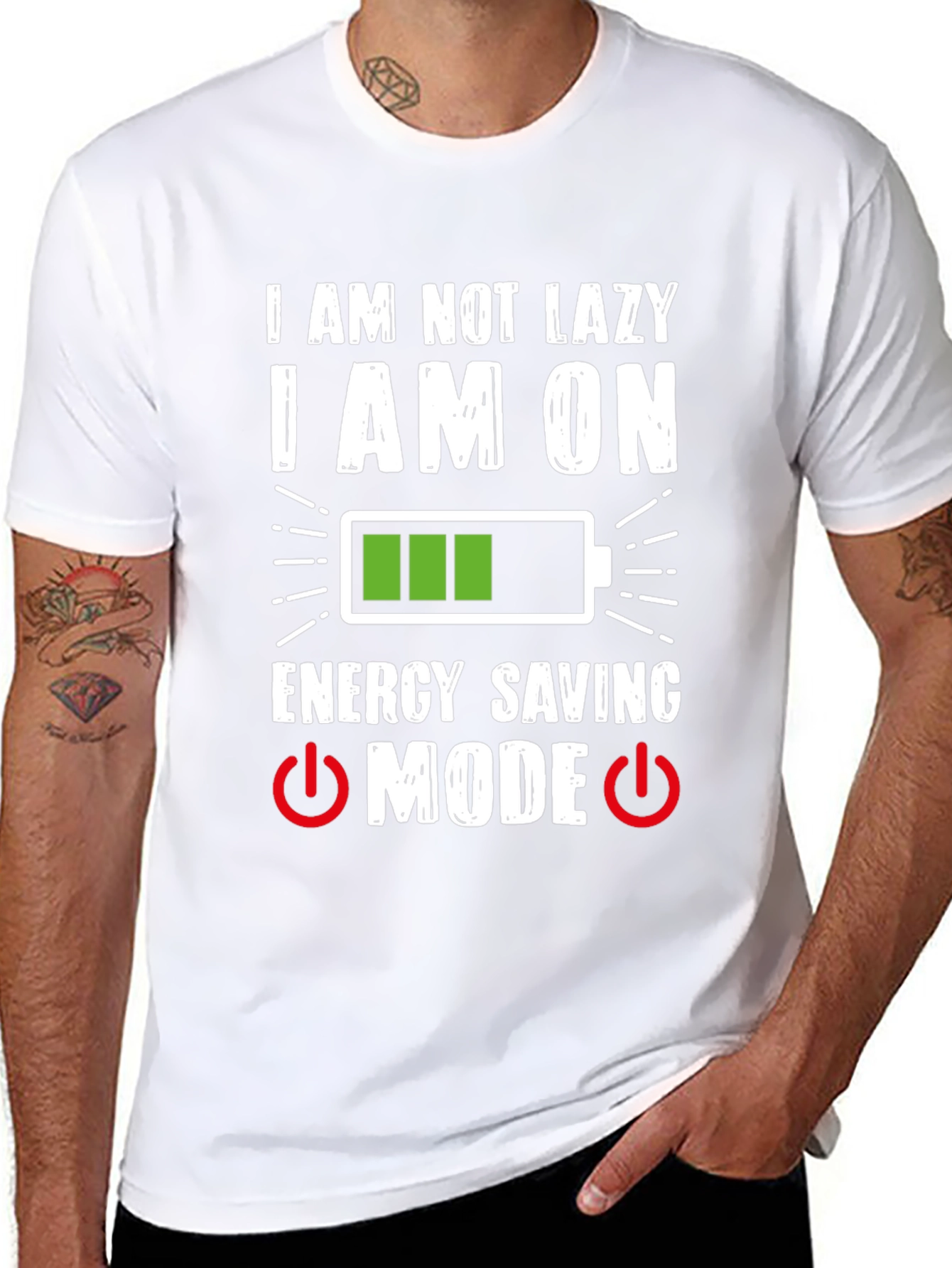 Funny Energy Saving Mode Graphic T-Shirt