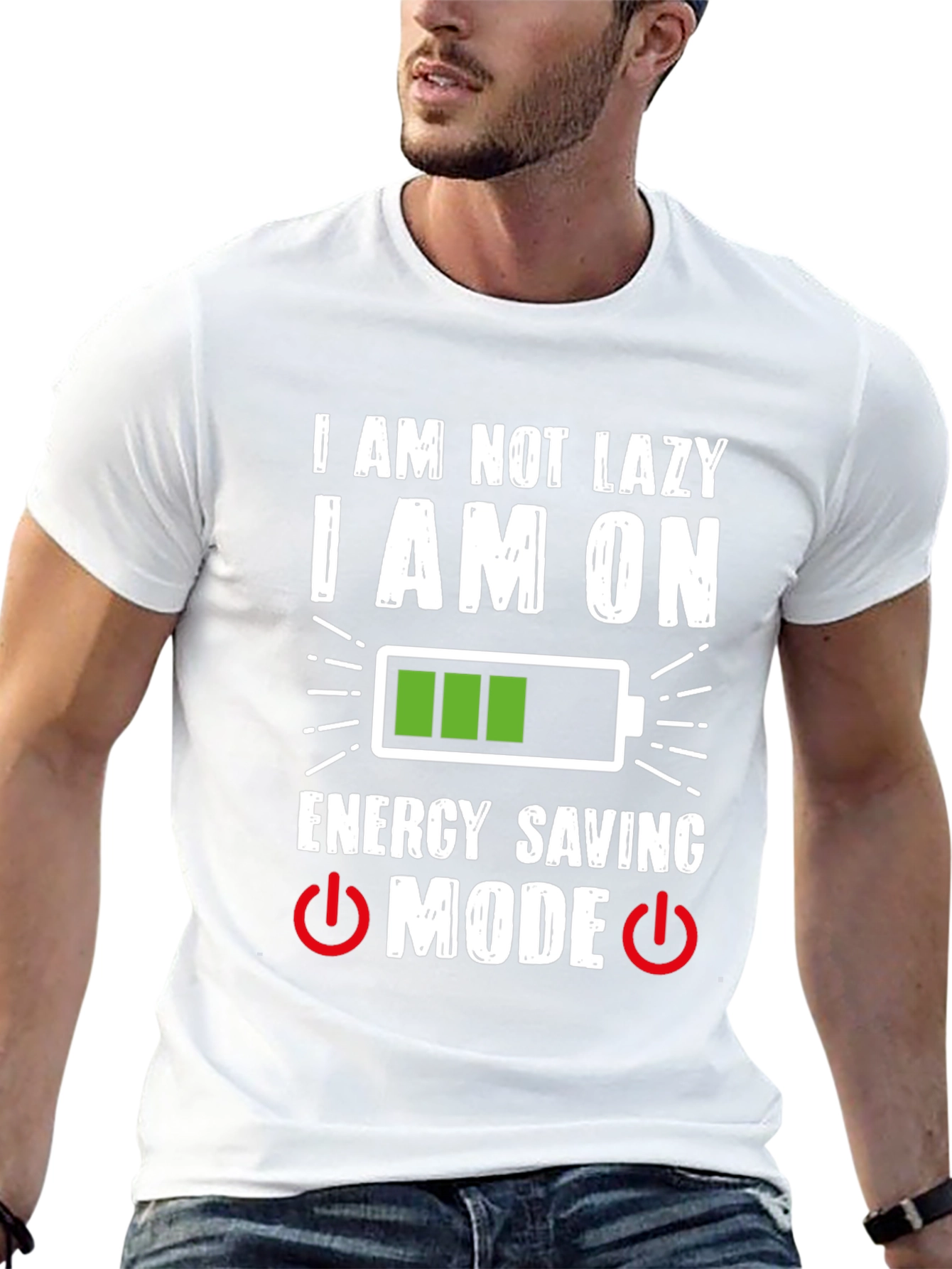 Funny Energy Saving Mode Graphic T-Shirt