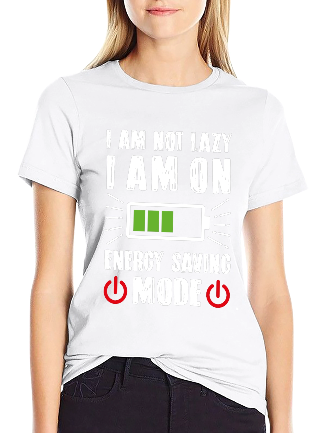 Funny Energy Saving Mode Graphic T-Shirt