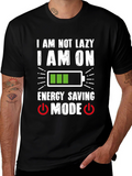 Funny Energy Saving Mode Graphic T-Shirt