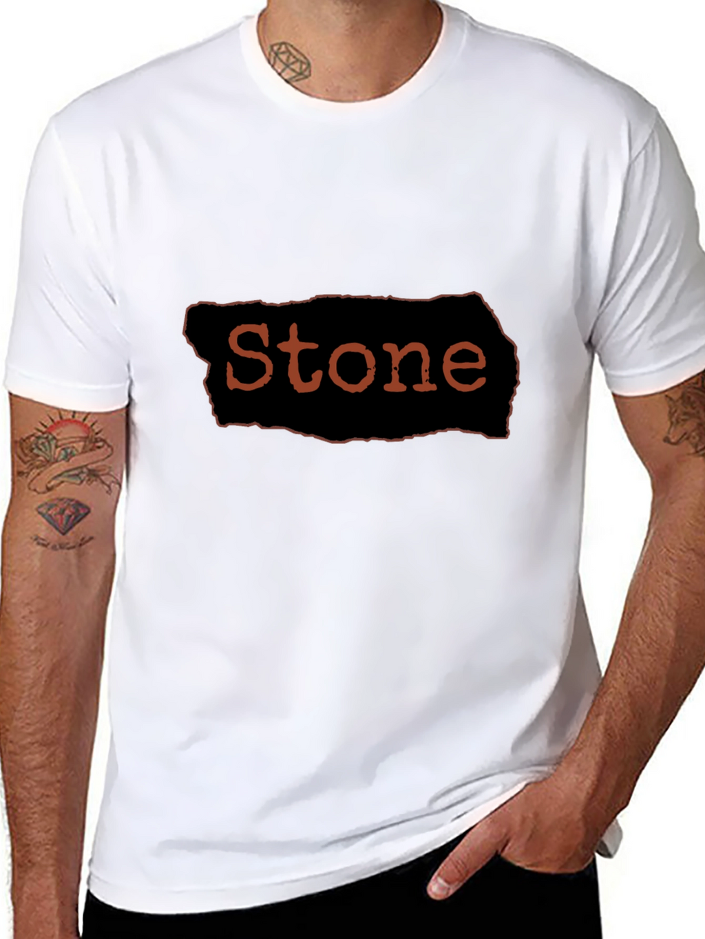 Stone Graphic Black T-Shirt Casual Wear