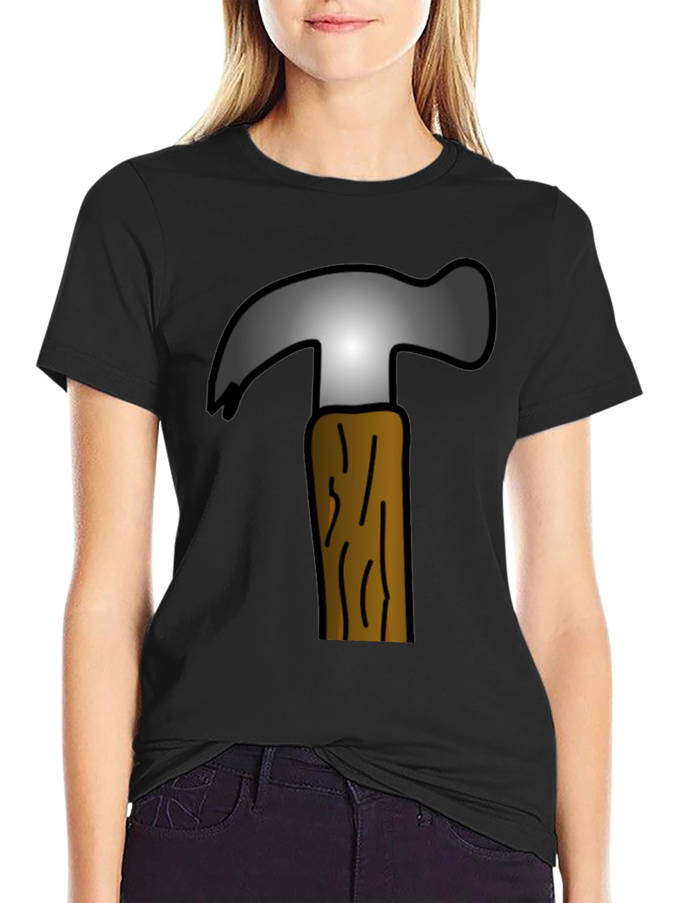 Hammer Graphic Tee - Cartoon Tool Design