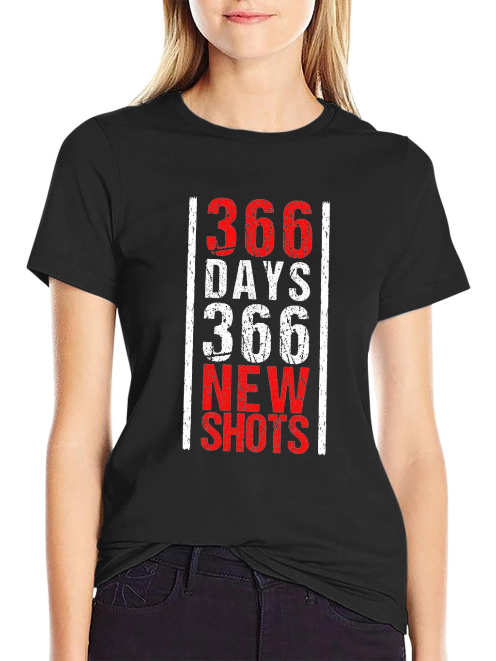 366 Days New Shots Black Graphic Tee