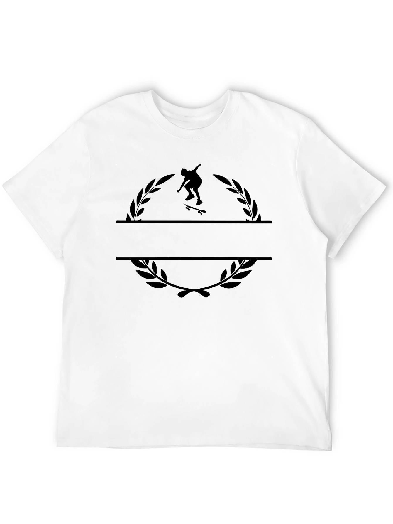 Skateboarder Laurel Black T-Shirt