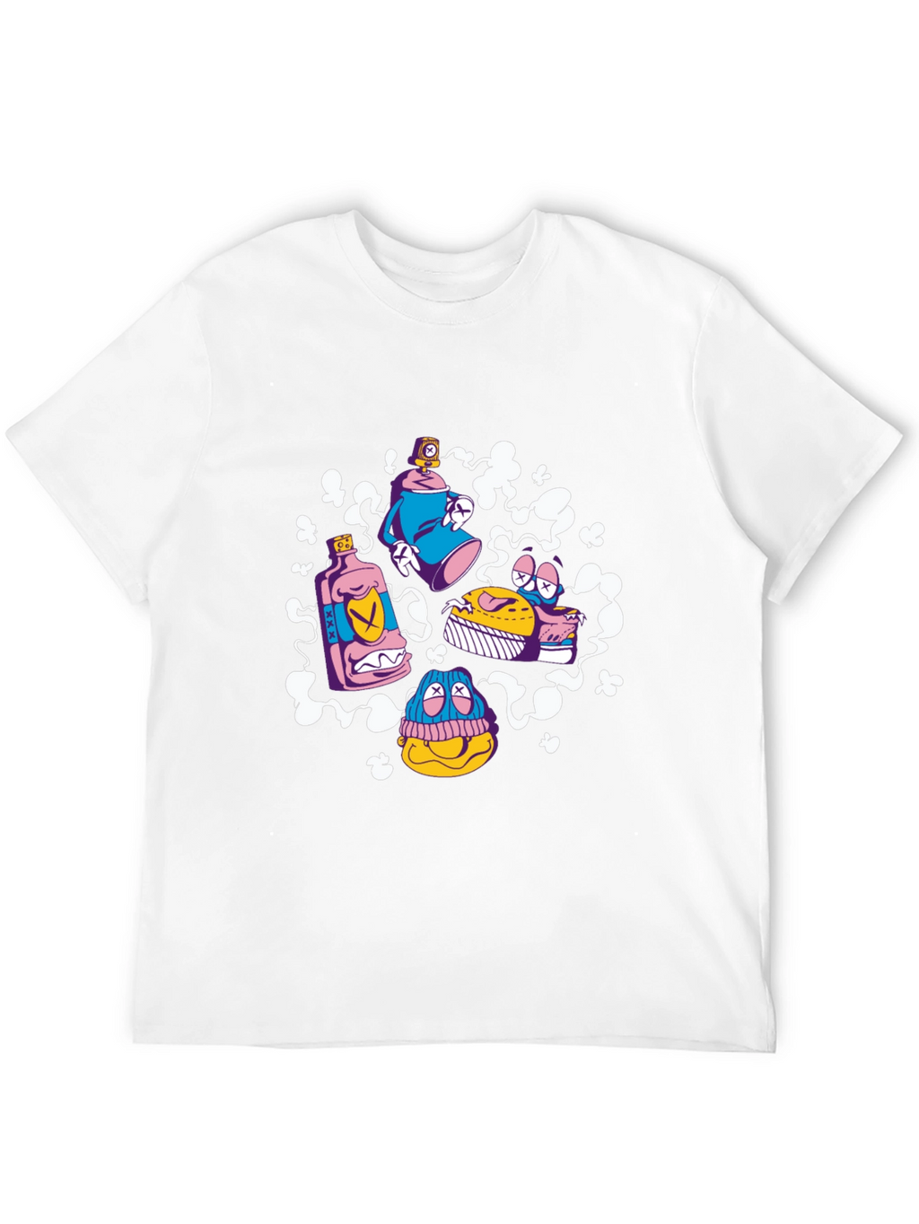 Cartoon Graffiti Black T-Shirt