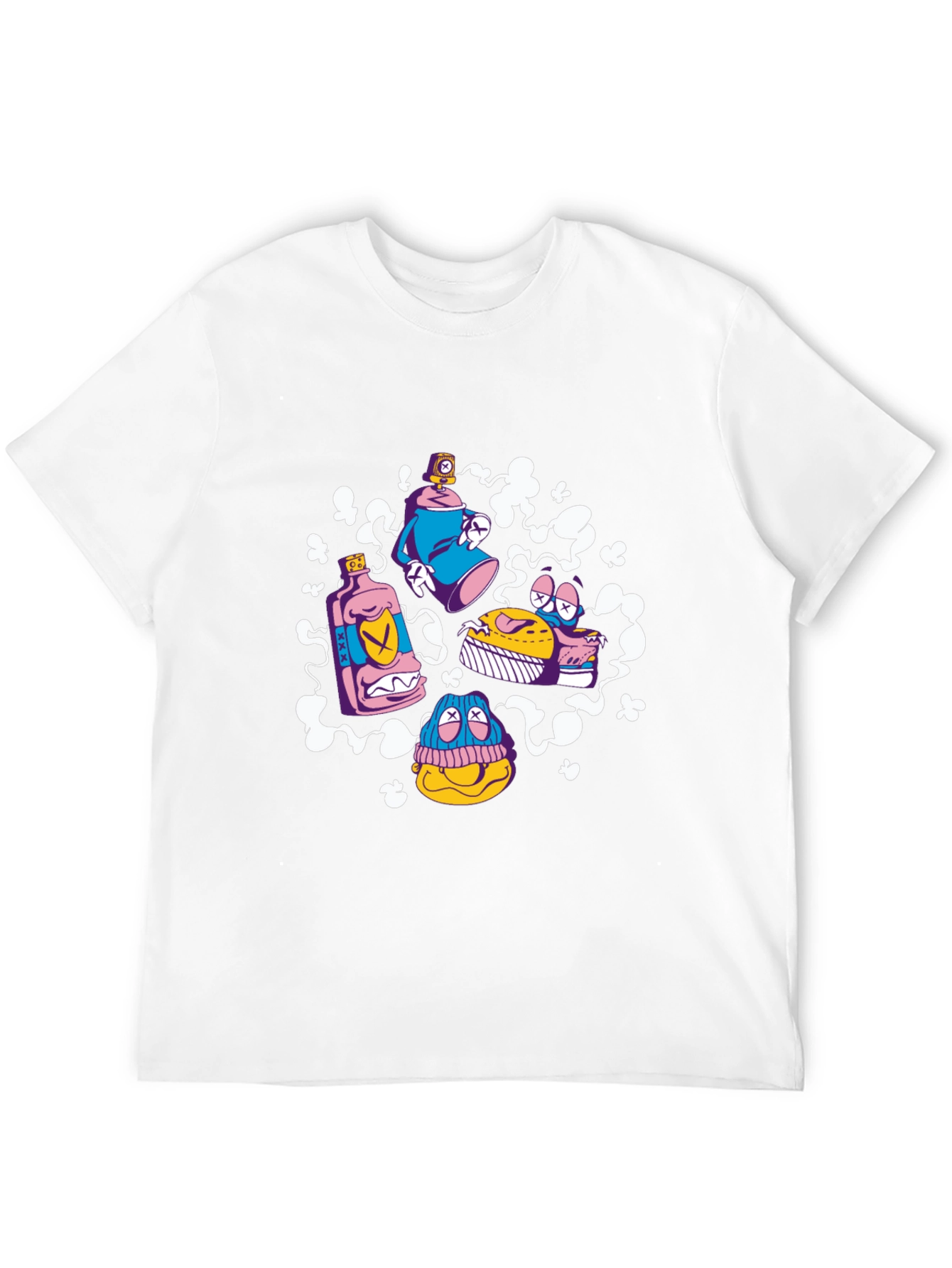Cartoon Graffiti Black T-Shirt